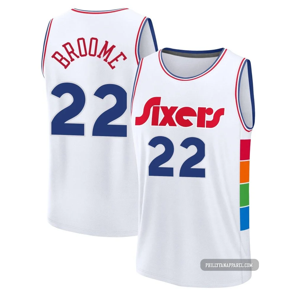 Johni Broome ＃22 Youth 2024/25 Philadelphia 76ers White Fast Break City Edition Jersey