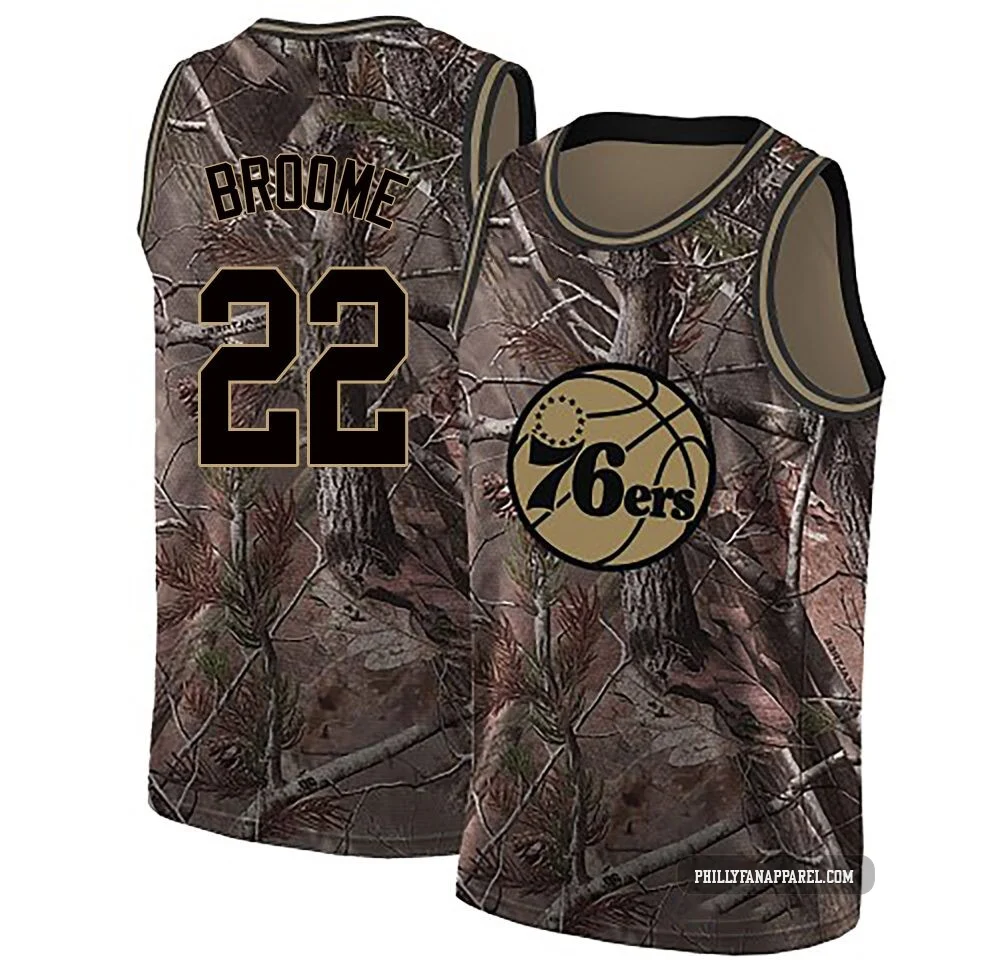 Johni Broome ＃22 Youth Swingman Camo Philadelphia 76ers Realtree Collection Jersey
