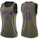 Justin Edwards ＃11 Women's Swingman Green Philadelphia 76ers Salute to Service Jersey