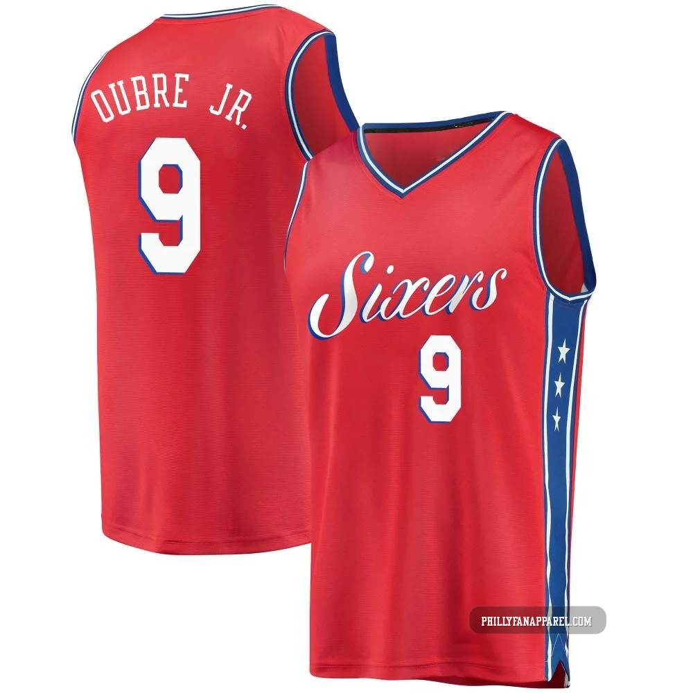 Kelly Oubre Jr. ＃9 Men's Red Philadelphia 76ers Fast Break Jersey - Statement Edition