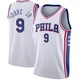 Kelly Oubre Jr. ＃9 Men's Swingman White Philadelphia 76ers Jersey - Association Edition