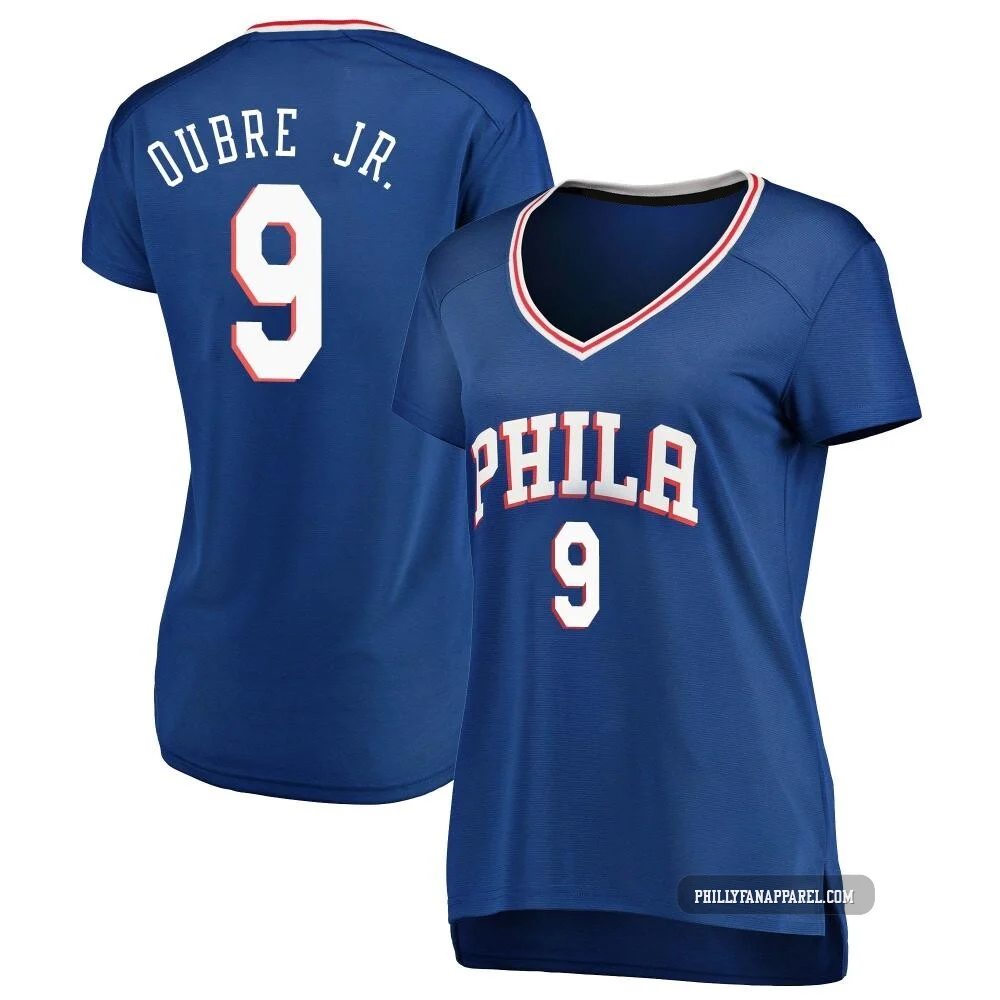 Kelly Oubre Jr. ＃9 Women's Royal Philadelphia 76ers Fast Break Jersey - Icon Edition