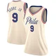 Kelly Oubre Jr. ＃9 Women's Swingman Cream Philadelphia 76ers Jersey - City Edition