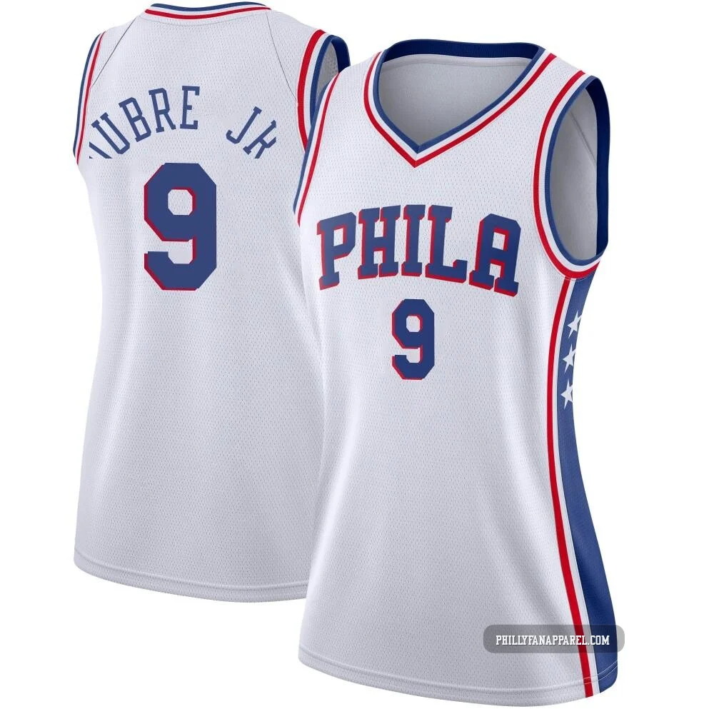 Kelly Oubre Jr. ＃9 Women's Swingman White Philadelphia 76ers Jersey - Association Edition