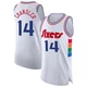 Kennedy Chandler ＃14 Men's Authentic 2024/25 Philadelphia 76ers White City Edition Jersey