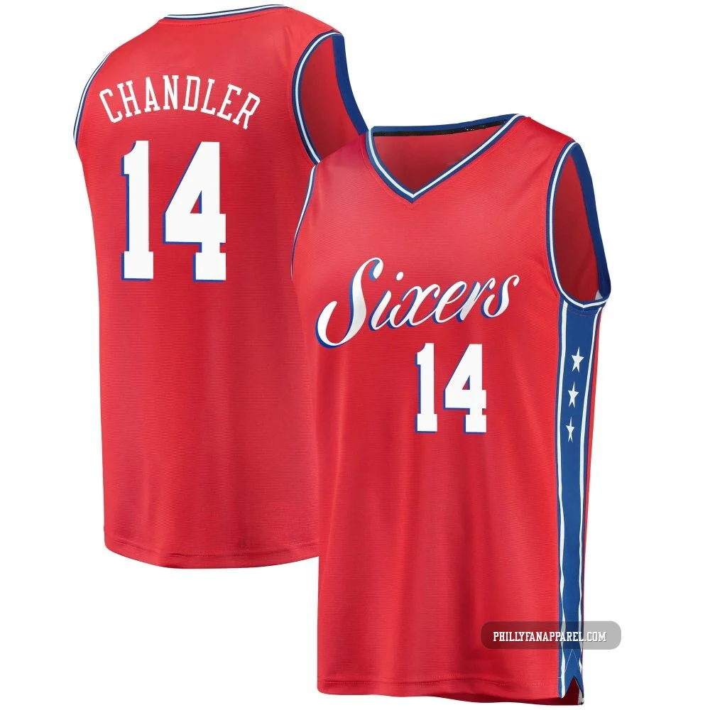 Kennedy Chandler ＃14 Men's Red Philadelphia 76ers Fast Break Jersey - Statement Edition