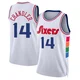 Kennedy Chandler ＃14 Men's Swingman 2024/25 Philadelphia 76ers White City Edition Jersey