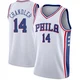 Kennedy Chandler ＃14 Men's Swingman White Philadelphia 76ers Jersey - Association Edition