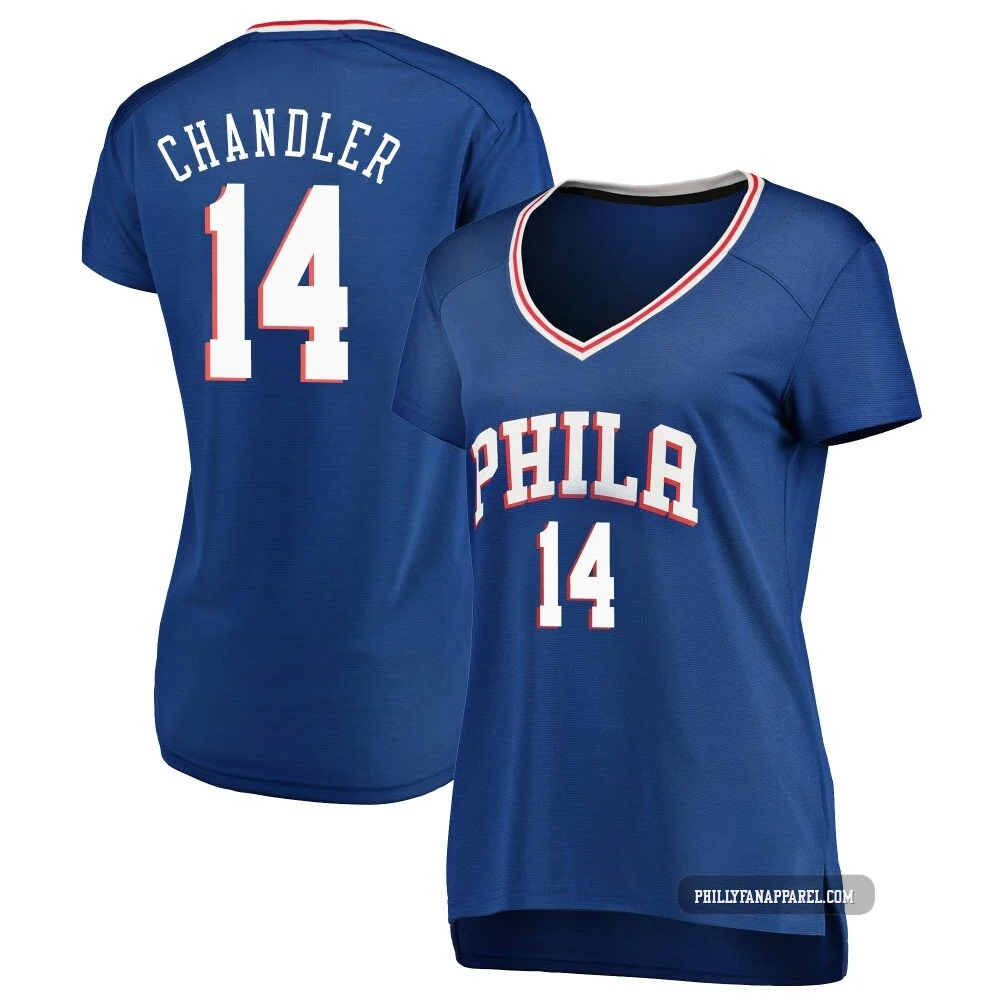 Kennedy Chandler ＃14 Women's Royal Philadelphia 76ers Fast Break Jersey - Icon Edition