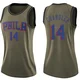 Kennedy Chandler ＃14 Women's Swingman Green Philadelphia 76ers Salute to Service Jersey