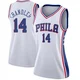 Kennedy Chandler ＃14 Women's Swingman White Philadelphia 76ers Jersey - Association Edition