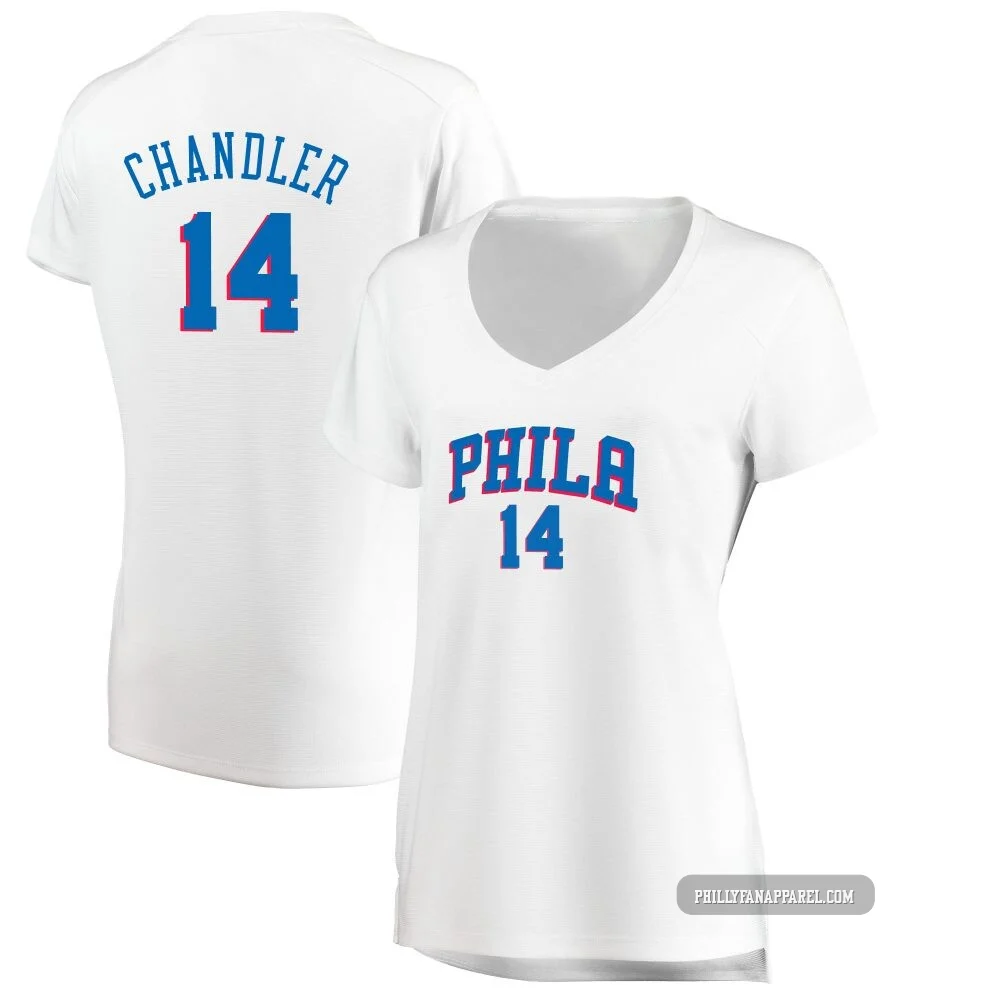 Kennedy Chandler ＃14 Women's White Philadelphia 76ers Fast Break Jersey - Association Edition