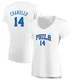 Kennedy Chandler ＃14 Women's White Philadelphia 76ers Fast Break Jersey - Association Edition