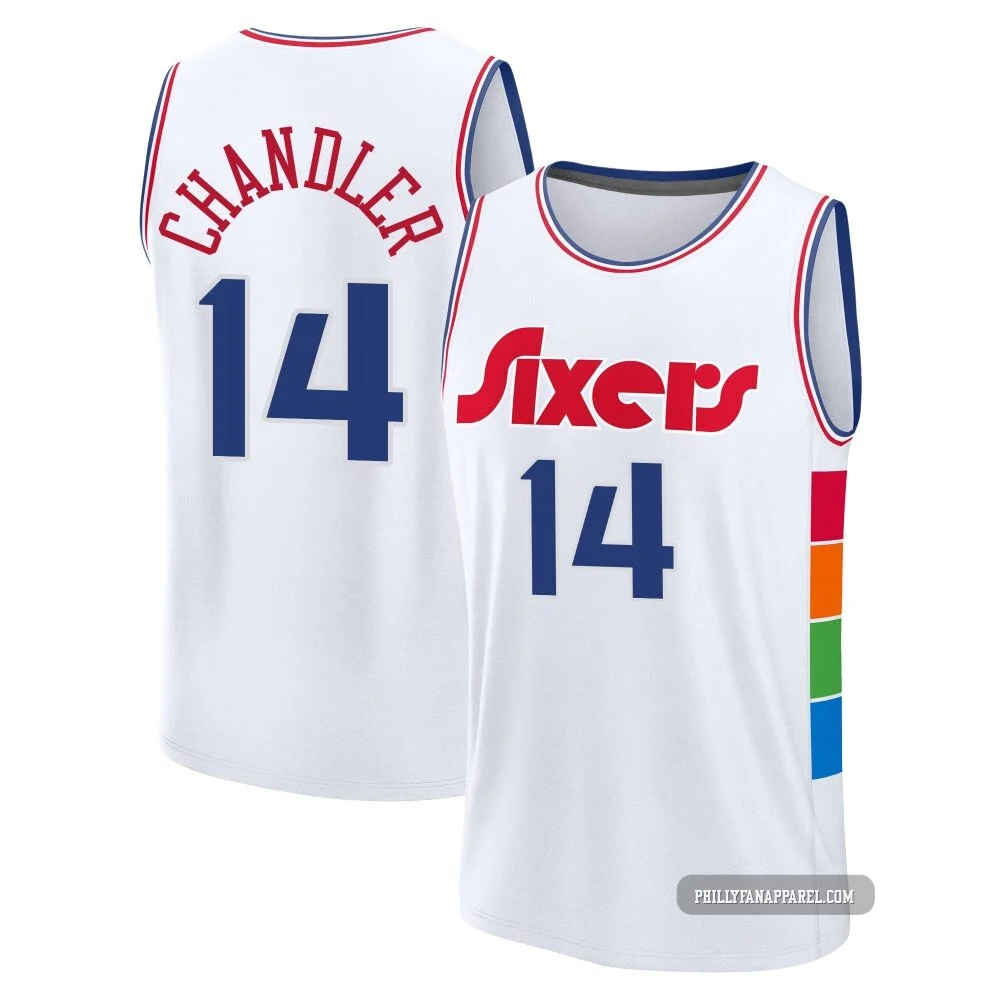 Kennedy Chandler ＃14 Youth 2024/25 Philadelphia 76ers White Fast Break City Edition Jersey
