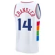 Kennedy Chandler ＃14 Youth 2024/25 Philadelphia 76ers White Fast Break City Edition Jersey