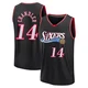 Kennedy Chandler ＃14 Youth Black Philadelphia 76ers Fast Break Classic Edition Jersey