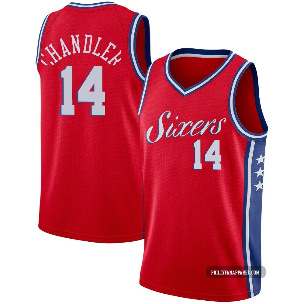 Kennedy Chandler ＃14 Youth Swingman Red Philadelphia 76ers Jersey - Statement Edition