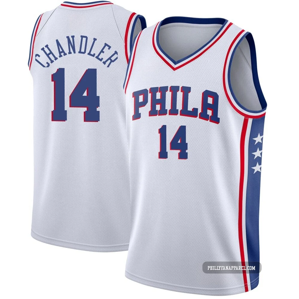 Kennedy Chandler ＃14 Youth Swingman White Philadelphia 76ers Jersey - Association Edition