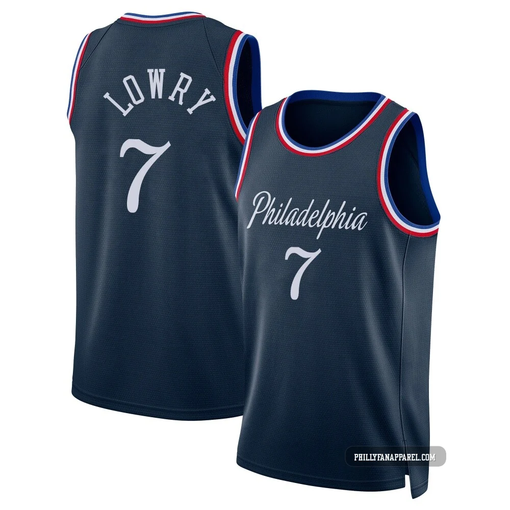 Kyle Lowry ＃7 Men's Swingman 2025/26 Philadelphia 76ers Navy City Edition Jersey