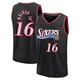 Lonnie Walker IV ＃16 Youth Black Philadelphia 76ers Fast Break Classic Edition Jersey