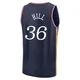Malcolm Hill ＃36 Men's 2025/26 Philadelphia 76ers Fast Break Navy City Edition Jersey