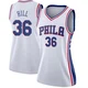 Malcolm Hill ＃36 Women's Swingman White Philadelphia 76ers Jersey - Association Edition