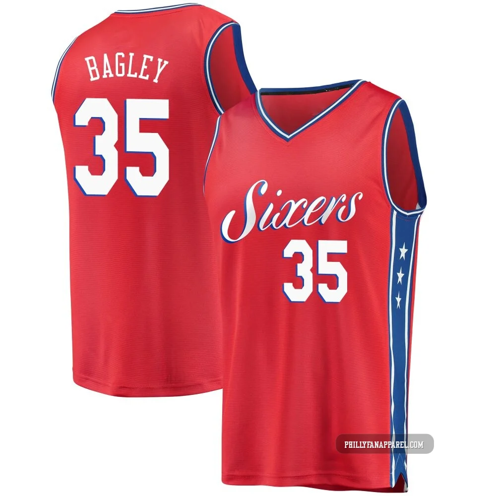 Marcus Bagley ＃35 Men's Red Philadelphia 76ers Fast Break Jersey - Statement Edition