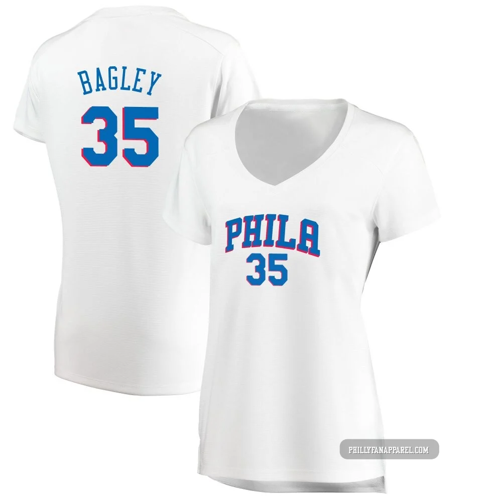 Marcus Bagley ＃35 Women's White Philadelphia 76ers Fast Break Jersey - Association Edition