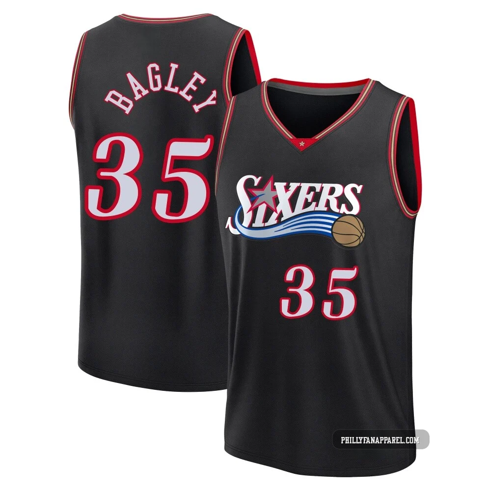 Marcus Bagley ＃35 Youth Black Philadelphia 76ers Fast Break Classic Edition Jersey