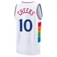 Maurice Cheeks ＃10 Men's 2024/25 Philadelphia 76ers White Fast Break City Edition Jersey