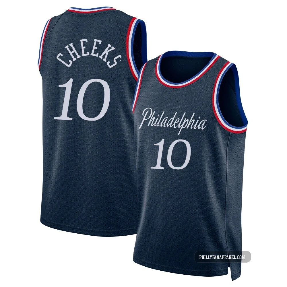 Maurice Cheeks ＃10 Men's Swingman 2025/26 Philadelphia 76ers Navy City Edition Jersey
