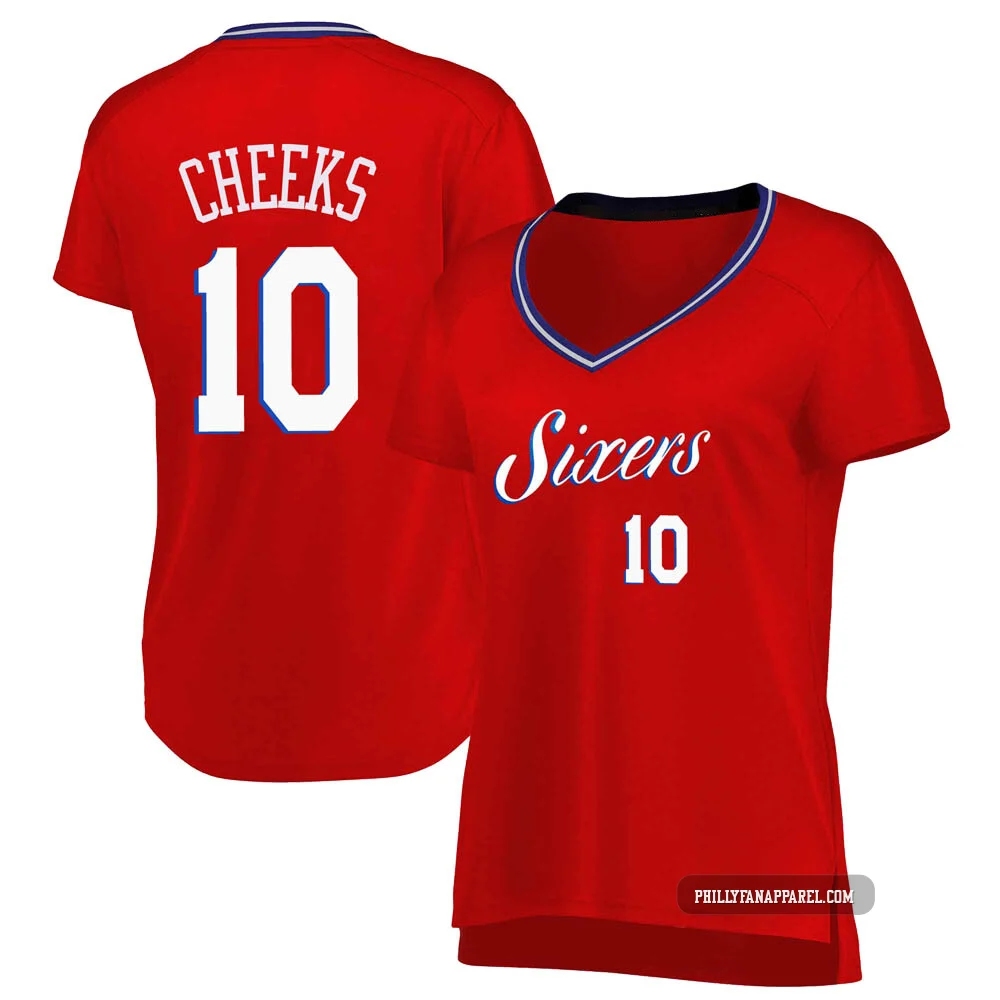 Maurice Cheeks ＃10 Women's Red Philadelphia 76ers Fast Break Jersey - Statement Edition