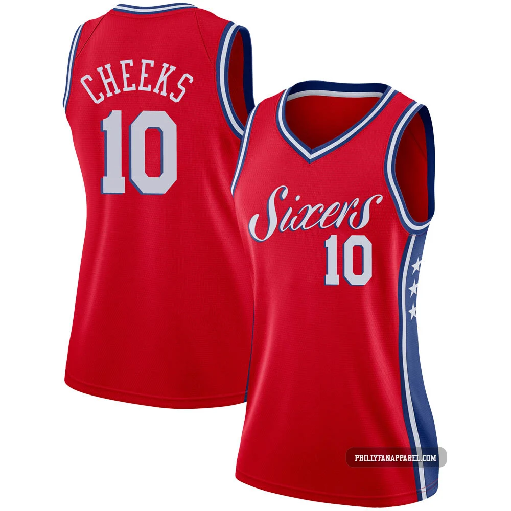 Maurice Cheeks ＃10 Women's Swingman Red Philadelphia 76ers Jersey - Statement Edition