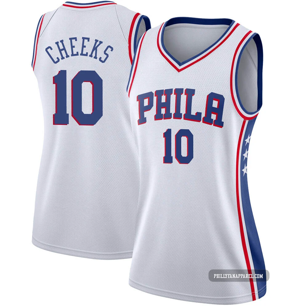 Maurice Cheeks ＃10 Women's Swingman White Philadelphia 76ers Jersey - Association Edition