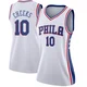 Maurice Cheeks ＃10 Women's Swingman White Philadelphia 76ers Jersey - Association Edition