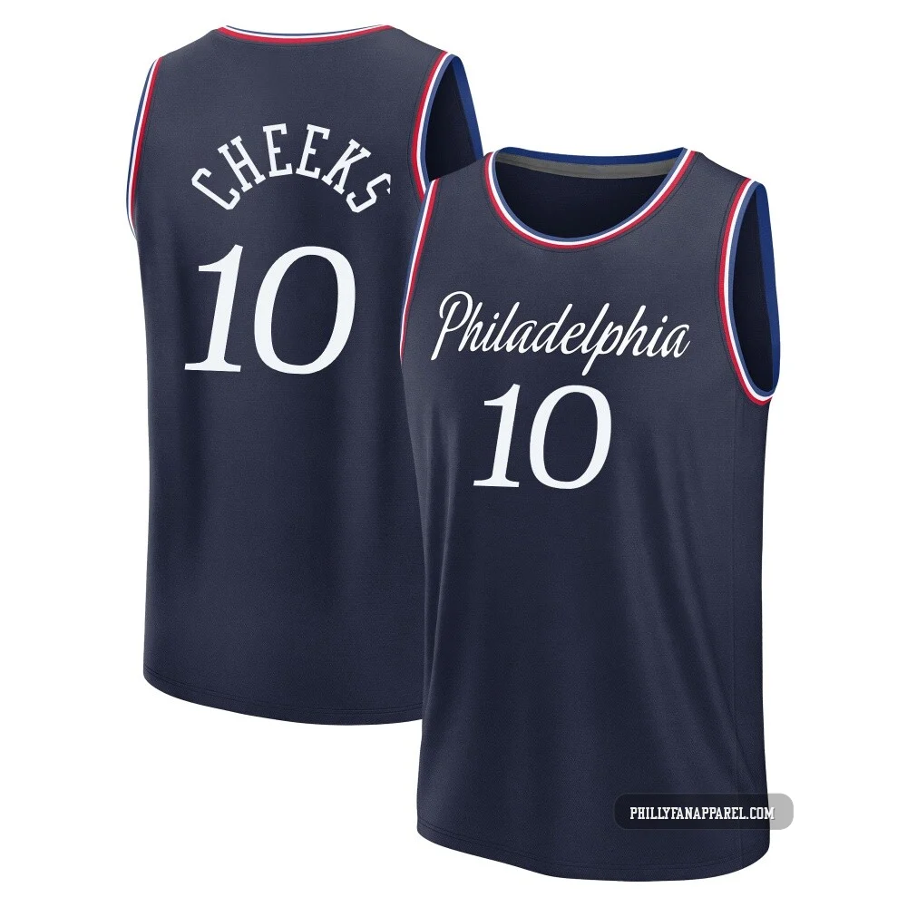 Maurice Cheeks ＃10 Youth 2025/26 Philadelphia 76ers Fast Break Navy City Edition Jersey