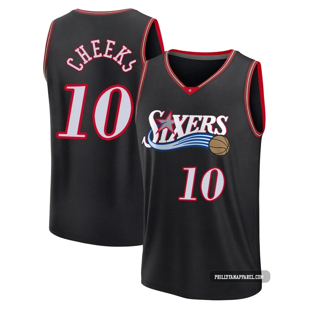 Maurice Cheeks ＃10 Youth Black Philadelphia 76ers Fast Break Classic Edition Jersey