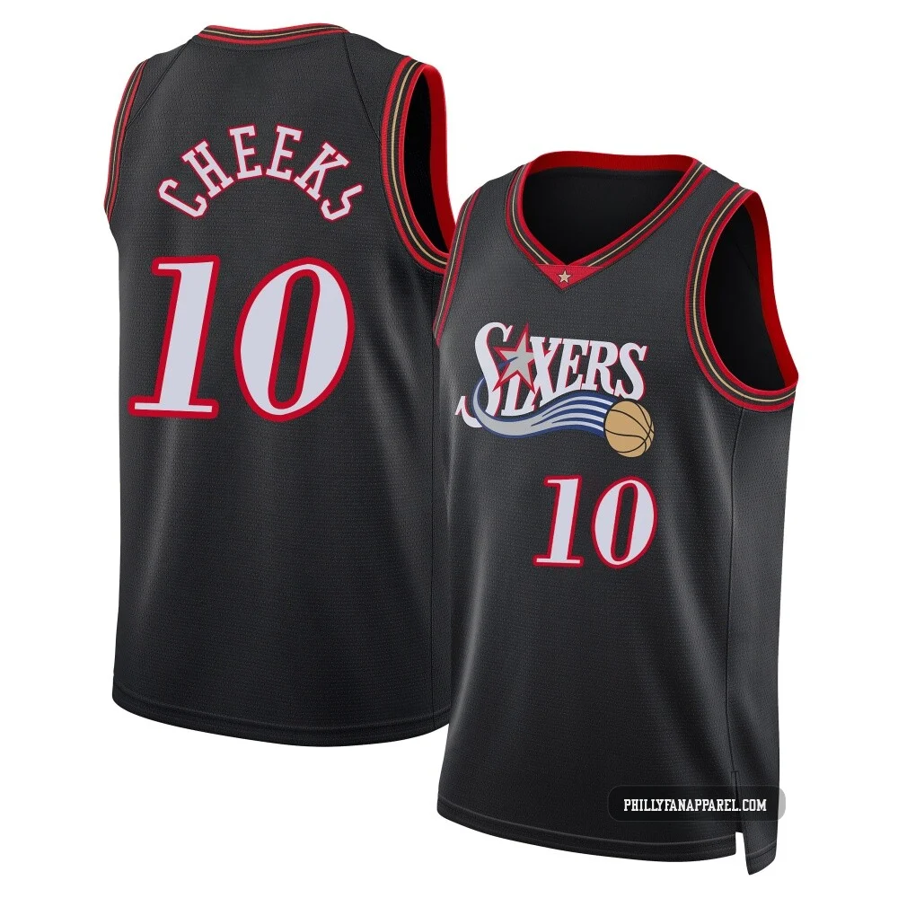 Maurice Cheeks ＃10 Youth Swingman Black Philadelphia 76ers Classic Edition Jersey