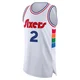 Moses Malone ＃2 Men's Authentic 2024/25 Philadelphia 76ers White City Edition Jersey
