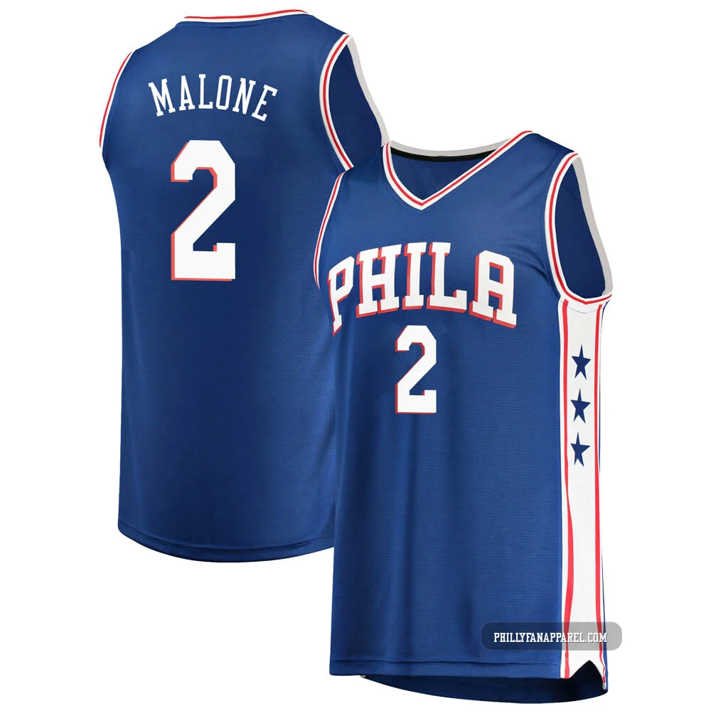 Moses Malone ＃2 Men's Royal Philadelphia 76ers Fast Break Jersey - Icon Edition