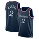 Moses Malone ＃2 Men's Swingman 2025/26 Philadelphia 76ers Navy City Edition Jersey