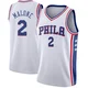 Moses Malone ＃2 Men's Swingman White Philadelphia 76ers Jersey - Association Edition