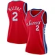 Moses Malone ＃2 Women's Swingman Red Philadelphia 76ers Jersey - Statement Edition