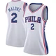 Moses Malone ＃2 Women's Swingman White Philadelphia 76ers Jersey - Association Edition