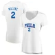 Moses Malone ＃2 Women's White Philadelphia 76ers Fast Break Jersey - Association Edition
