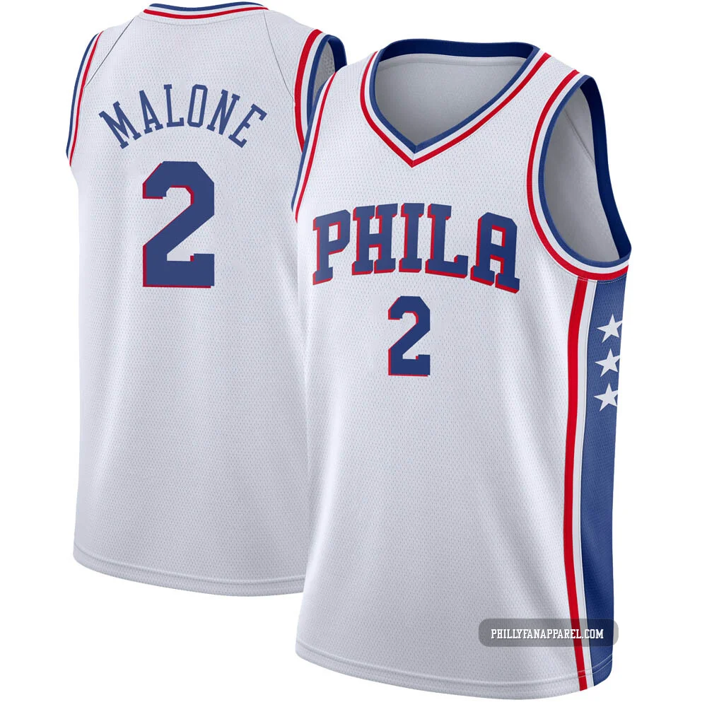 Moses Malone ＃2 Youth Swingman White Philadelphia 76ers Jersey - Association Edition
