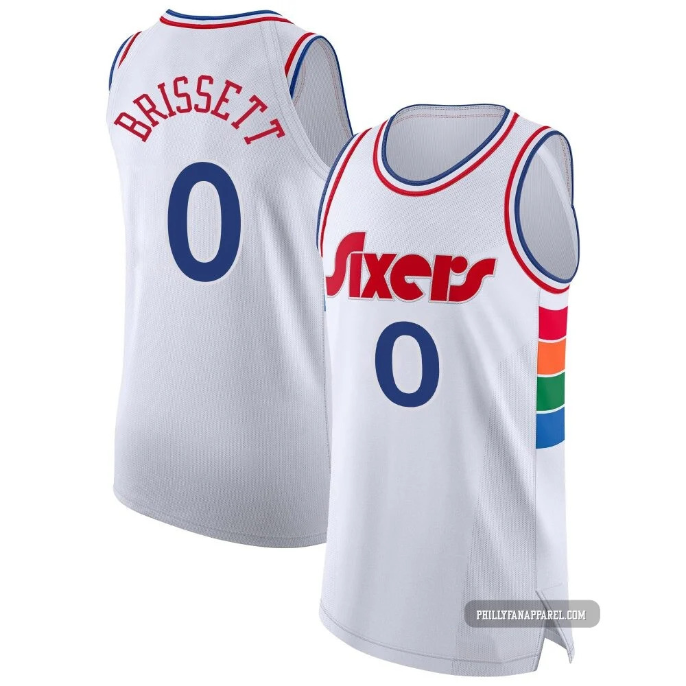 Oshae Brissett ＃0 Men's Authentic 2024/25 Philadelphia 76ers White City Edition Jersey