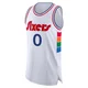 Oshae Brissett ＃0 Men's Authentic 2024/25 Philadelphia 76ers White City Edition Jersey
