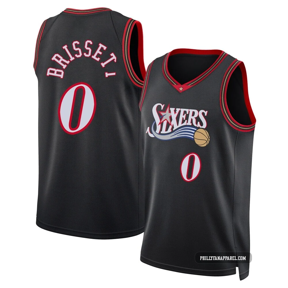 Oshae Brissett ＃0 Men's Swingman Black Philadelphia 76ers Classic Edition Jersey