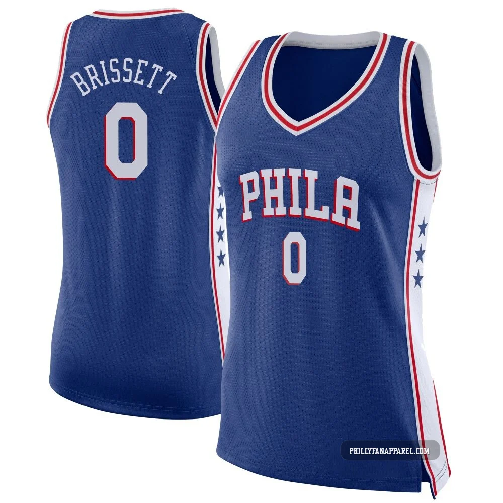 Oshae Brissett ＃0 Women's Swingman Blue Philadelphia 76ers Jersey - Icon Edition